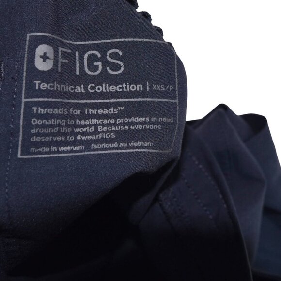FIGS Technical Collection Navy Blue Scrub Pants XXS Petite Jogger Cargo Style Dr - Picture 8 of 10